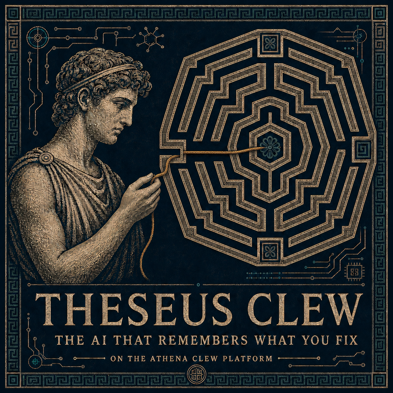 Athena Clew — Theseus logo